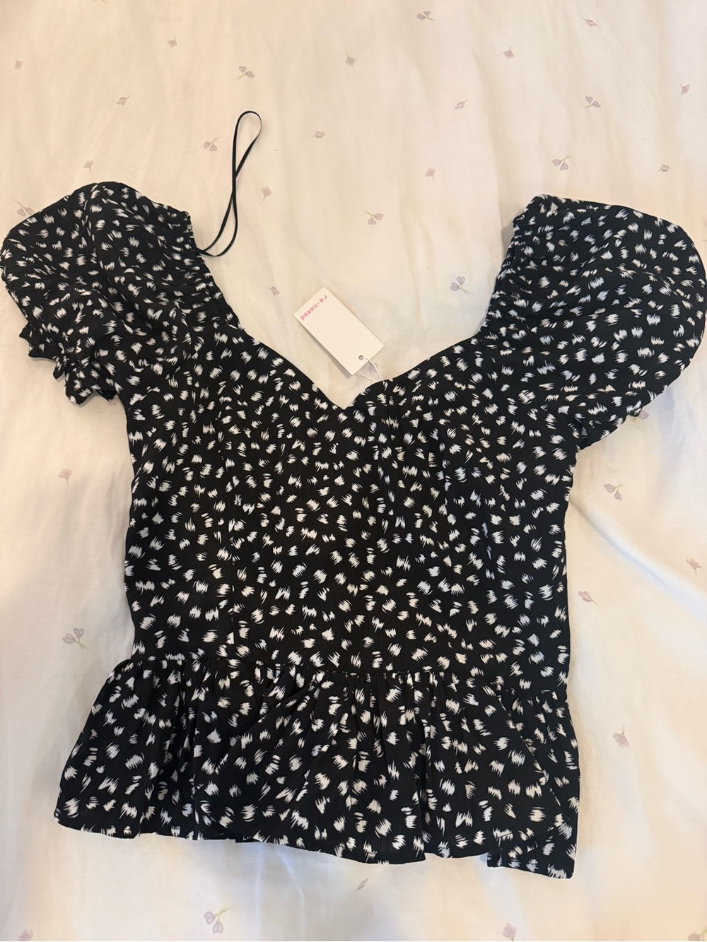 Women’s Puff Sleeve Smocked Peplum Top